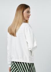 Cream button-up women's hoodless sweatshirt BLZDT-0096-12(W24)-03