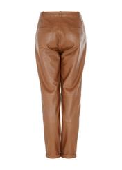 Women's caramel leather pants SPODS-0022-1103(W22)-04