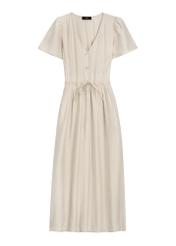Women's light beige dress SUKDT-0255-1A(W26), front product view on white background.
