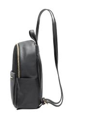 Black women's backpack TOREC-1125-99(W26) - side view of the product, on a white background.