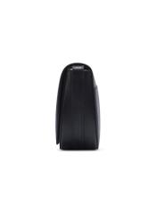 Women's black leather messenger bag TORES-1352-99(Z26). Side view on a white background.