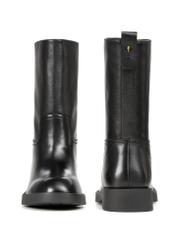 Women's leather ankle boots BUTYD-1216-99(Z25), product view from the front and back on a white background.