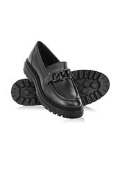 Women's black leather moccasins BUTYD-1107-99(Z24)-05