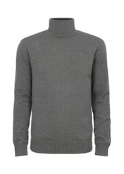 Grey men's turtleneck sweater SWEMT-0095A-66(Z23)-04