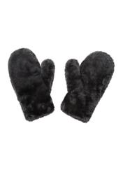 Black women's gloves made of natural fur REKDF-0033-99(Z25)