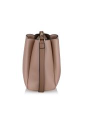 Small beige imitation leather handbag TOREC-0914-81(W24)-03