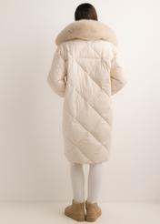 Cream women's winter jacket KURDT-0708-0C(Z26) – back view of the product on a white background. Full silhouette visible.