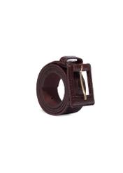 Brown women's belt with animal motif PASDS-0355-1I(Z26) - diagonal product view, on a white background.