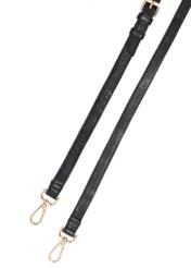 Black leather women's handbag TORES-0806E-99(Z25), view of the detachable strap from the product on a white background.
