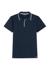 Men's dark navy blue polo shirt POLMT-0092-7E(W26) - front product view, on a white background.