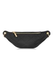 Black quilted women's bag TOREN-0266A-99(Z25) - product view from the back on a white background.