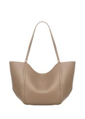 Beige women's shopper bag TOREC-1296-1B (Z26), product view from the back on a white background.