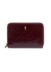 Burgundy leather women's wallet PORES-1022-4E(Z26), front product view on white background.