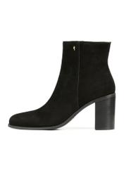 Black suede women's ankle boots BUTYD-1213-98(Z25), product view from the side on a white background.-02