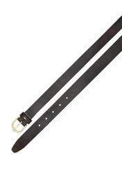 Brown leather women's belt PASDS-0333-1P(Z26) - product view from above, on white background.