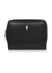 Small black leather women's wallet PORES-0833R-99(Z25) - front product view on white background.