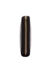 Black medium women's leather wallet PORES-0931A-99(Z25), side product view on white background.