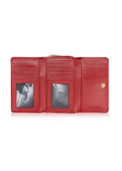 Large red leather women's wallet PORES-0801R-42(Z25), product view from the inside on a white background.