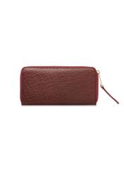 Dark red leather women's wallet PORES-0985-4C(W26), product view from the back on a white background.