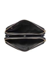 Black patent leather women's messenger bag TOREC-0205F-97(Z25), product view inside on white background.