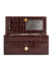 Women's leather burgundy wallet PORES-0889B-49(Z25), product view from the inside on a white background.