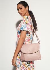 Pink women's handbag with tassels TOREC-0761-32(W23)-07