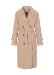 Classic beige women's coat KURDT-0292-81(W22)-04