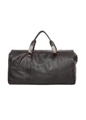 Brown leather travel bag TORMS-0520-1H(Z26), product view from the back on a white background.
