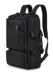 Black men's 2-in-1 backpack and travel bag TORMN-0310-99(W24)-03