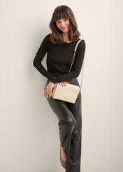 Cream women's handbag made of imitation leather TOREC-1311-0B(Z26)
