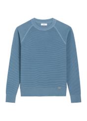 Men's blue ribbed sweater SWEMT-0193-7B(Z26) - front product view, on a white background.