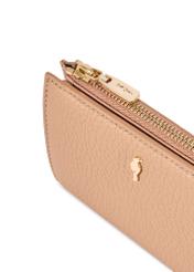 Women's leather wallet in dirty pink color PORES-0984-5D(W26), close-up of the product detail on a white background.
