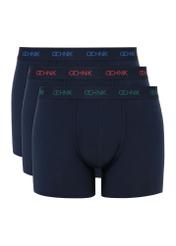 Men's navy blue boxer shorts 3-pack ZESMB-0005-69(Z24)-01