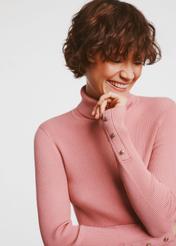 Pink women's turtleneck sweater SWEDT-0209-32(Z24)-02