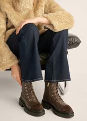 Dark brown women's ankle boots BUTYD-1343-1I(Z26)