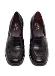Burgundy women's leather pumps BUTYD-1351-4E(Z26), front product view on white background.