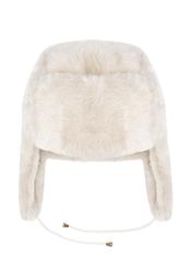 Cream women's earflap hat CZADF-0042-81(Z24)-02