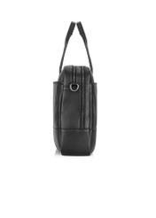 Black leather men's bag TORMS-0015R-9I(W26) - side product view, on white background.