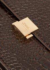 Brown leather croco women's handbag TORES-1118-90(W25)-08