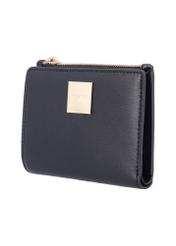 Black leather women's wallet PORES-1012-99(Z26), diagonal product view on white background.