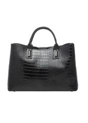Black large croco bag TOREC-1332-9G(Z26) - product view from the back, on a white background.