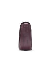 Women's burgundy leather messenger bag TORES-1352-4D(Z26), side product view on white background.