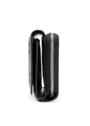 Black leather women's wallet with monogram PORES-0882A-99(W25)