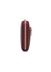 Burgundy women's leather wallet PORES-0997-4D(Z26), side view of the product on a light background.