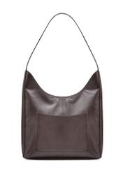 Brown leather women's handbag TORES-1026A-89(Z25), product view from the back on a white background.