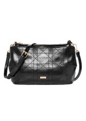 Black women's shoulder bag TOREC-1334-9F(Z26), front view on a white background.