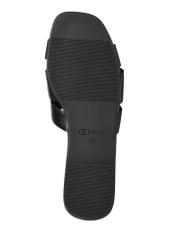 Black women's flip-flops with braid BUTYD-0904D-99(W26), view of the sole of the product on a white background.