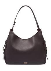Brown shoulder shopper bag TOREC-1366-1I(Z26), front product view on white background.