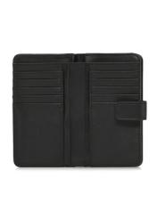 Black women's wallet with embossed pattern POREC-0391A-99(Z25), product view inside on white background.