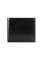 Black men's leather wallet PORMS-0675-99(W26), front product view on white background.